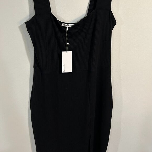 Reformation Square Neckline Midi Length Sheath Dress Size: XL - Picture 7 of 12